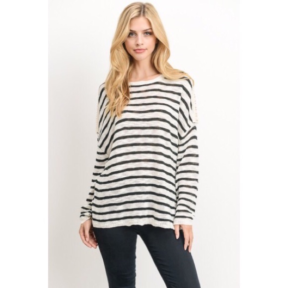 ANNABELLE Lightweight Striped Sweater - Picture 2 of 5